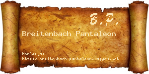 Breitenbach Pantaleon névjegykártya